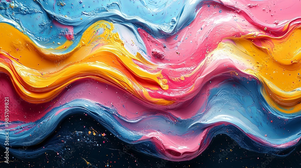 Vibrant Abstract Paint Swirls in Bold Colors Vibrant Abstract Paint Swirls in Bold Colors