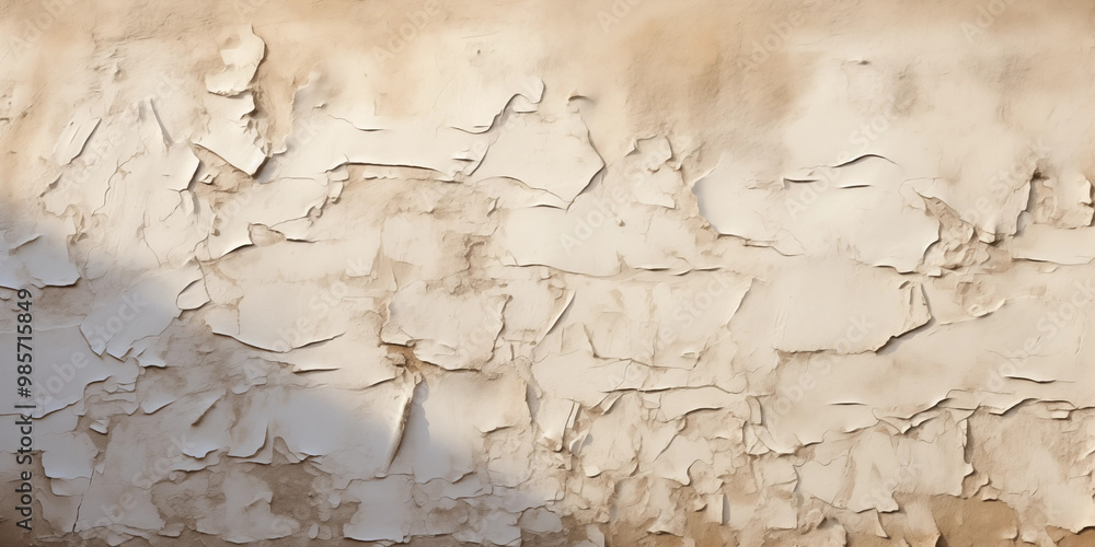 Obraz premium Cracked Beige Wall Texture Background