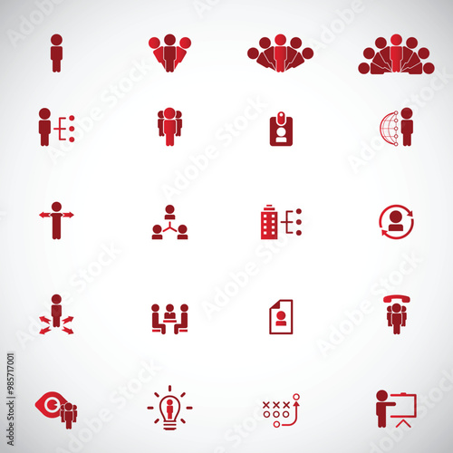Universal business management and human resources icon set. Universal icons for web and mobile. Vector.