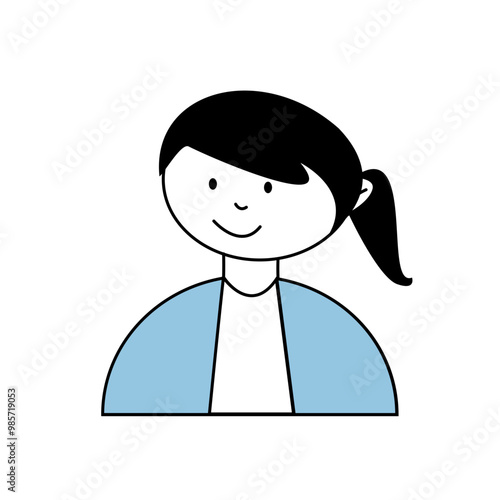 human avatar in cute minimal line 