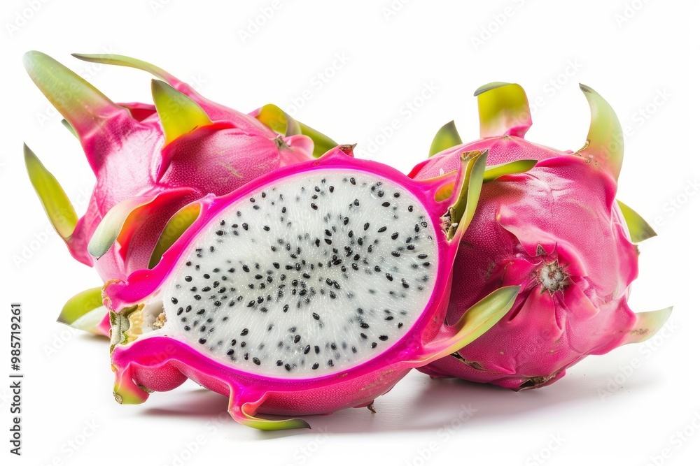 A fresh dragonfruit isolated on white A fresh dragonfruit isolated on white