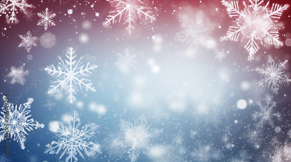 Winter Wonderland Background with Falling Snowflakes and Bokeh Lights Winter Wonderland Background with Falling Snowflakes and Bokeh Lights