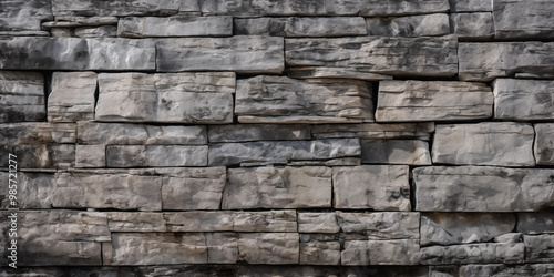 Stone Wall Texture Rough Gray Rectangular Blocks