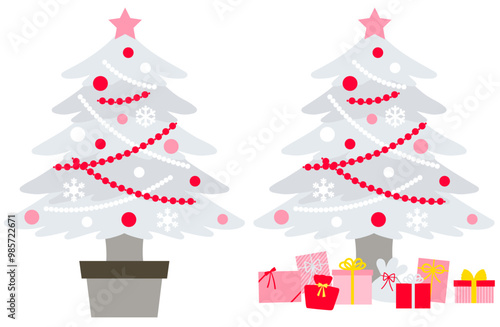 赤と白のクリスマスツリー