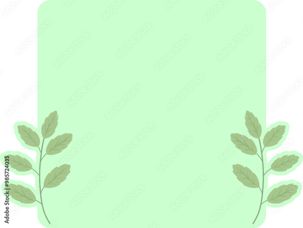 Fototapeta premium Natural Text Box Cute Leaf Bacground Leaves Notes Memo