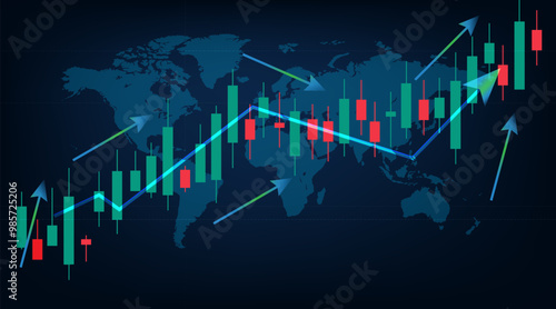 stock market chart or forex trading graph in graphical style suitable for financial investment or economic trend business idea and art design all abstract financial background. vector illustration