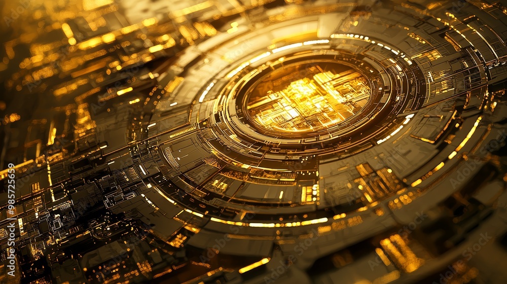 Fototapeta premium Futuristic Penthouse Interior Design Concept Blueprint