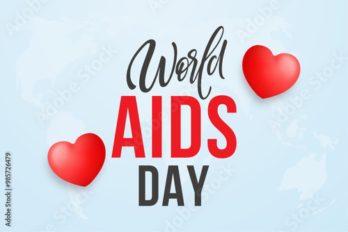 World aids day lettering concept with ribbon