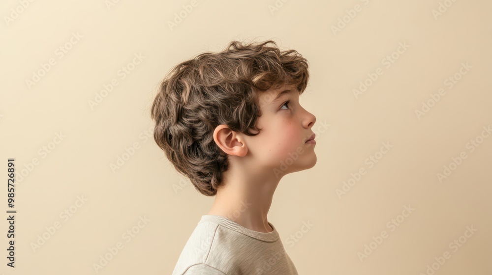 Side Profile of a Boy Looking Downward Side Profile of a Boy Looking Downward