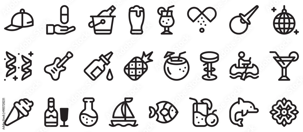 Fototapeta premium Different items icons.eps