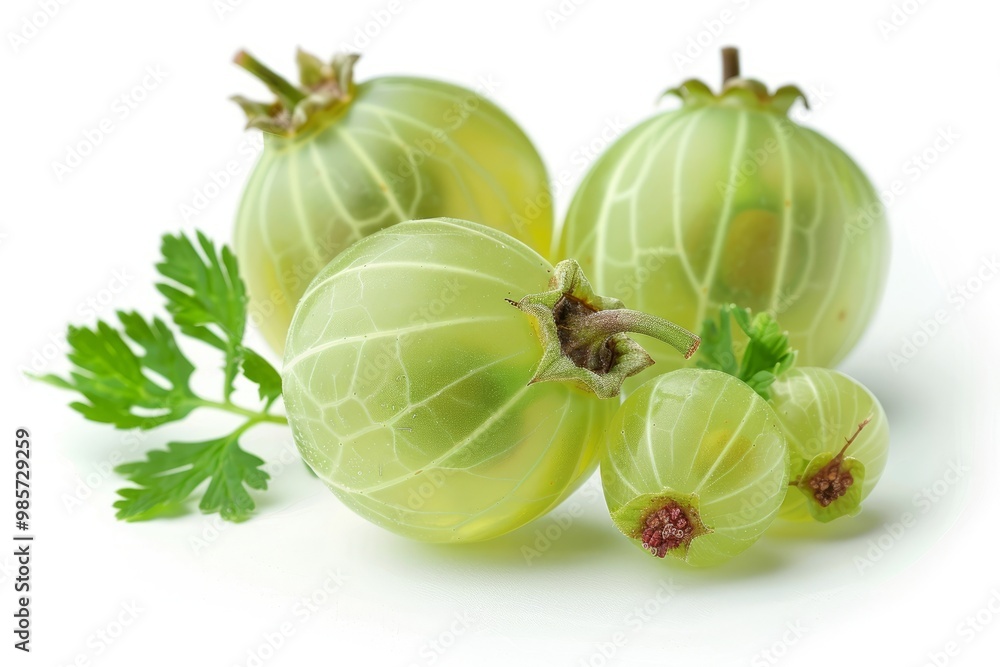 A fresh gooseberry isolated on white A fresh gooseberry isolated on white