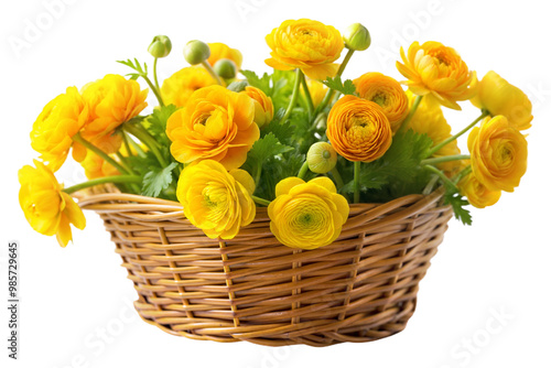 Group of Buttercups in Basket