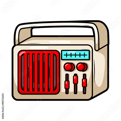 cartoon  classic radio illustration art