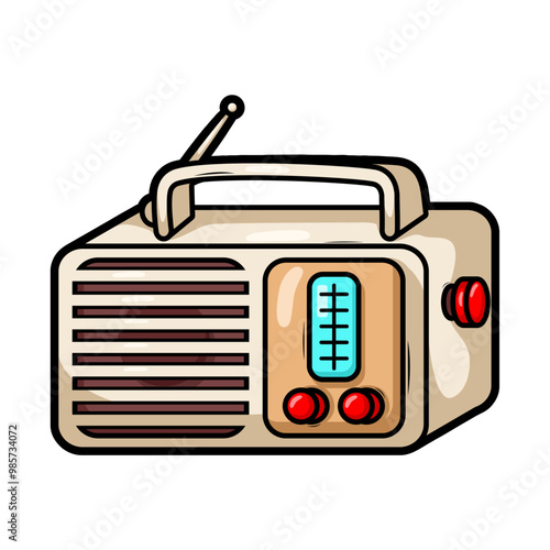 cartoon  classic radio illustration art