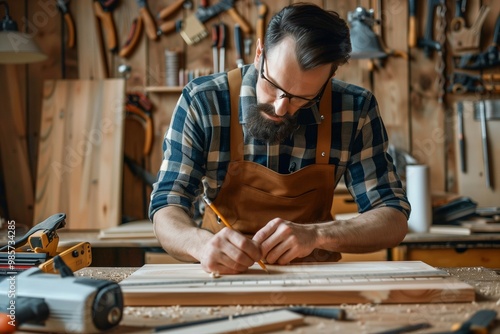 A man working on a piece of wood