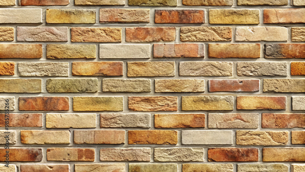 Painted brick wall texture with realistic pattern for background copy space
