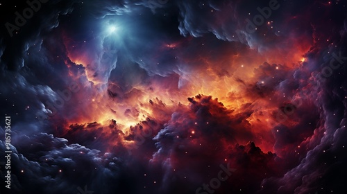 Wallpaper Mural A nebula and a cluster of stars in outer space. Torontodigital.ca