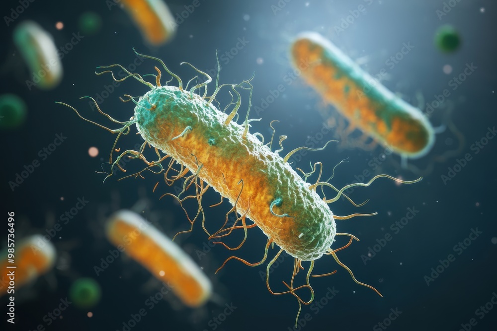 Close-up view of bacteria microscope in scientific environment Close-up view of bacteria microscope in scientific environment