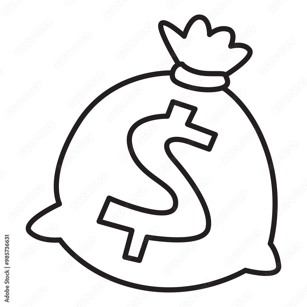 bag with money doodle icon transparent background bag with money doodle icon transparent background