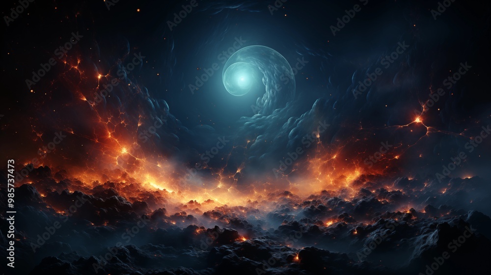 Abstract space Black hole over star field in outer space. Abstract space Black hole over star field in outer space.