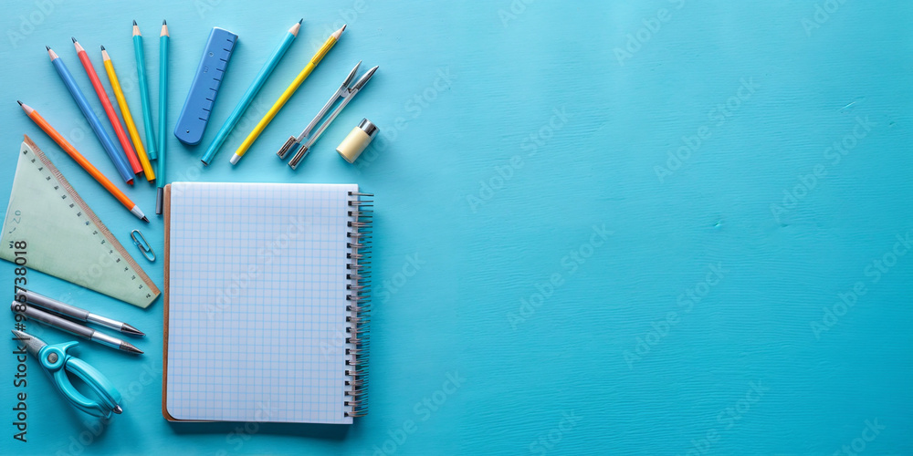 school stationery isolated on white school stationery isolated on white