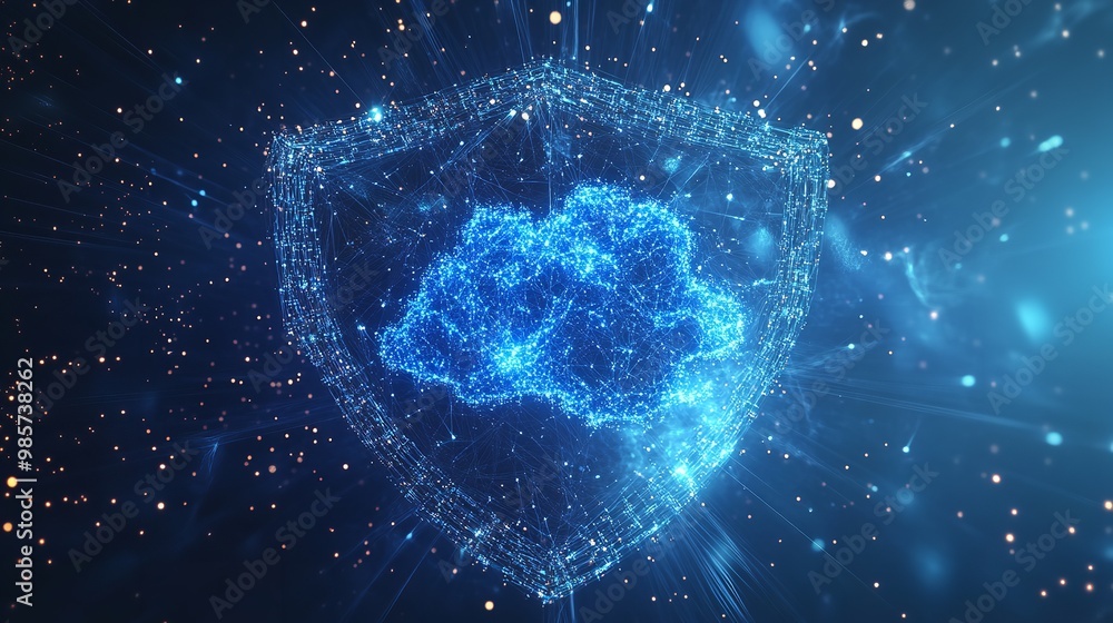 Cyberspace cloud futuristic technology background. Generative AI Cyberspace cloud futuristic technology background. Generative AI