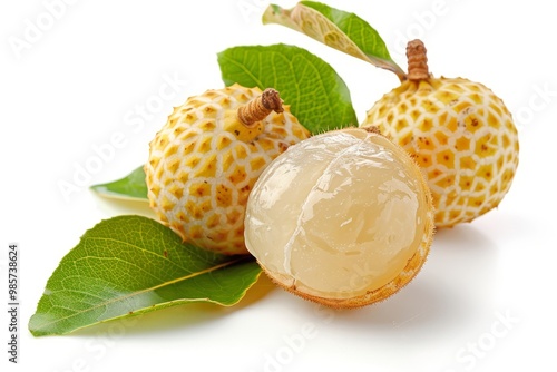 A fresh longan isolated on white photo