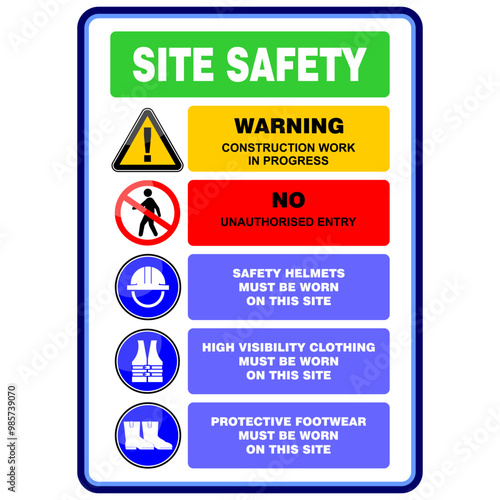 Site Safety sign and board vector