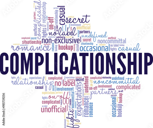 Complicationship word cloud conceptual design isolated on white background. photo