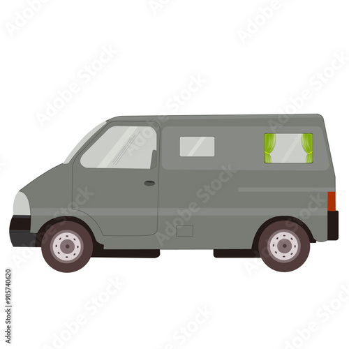 Camionnette van vue de profil