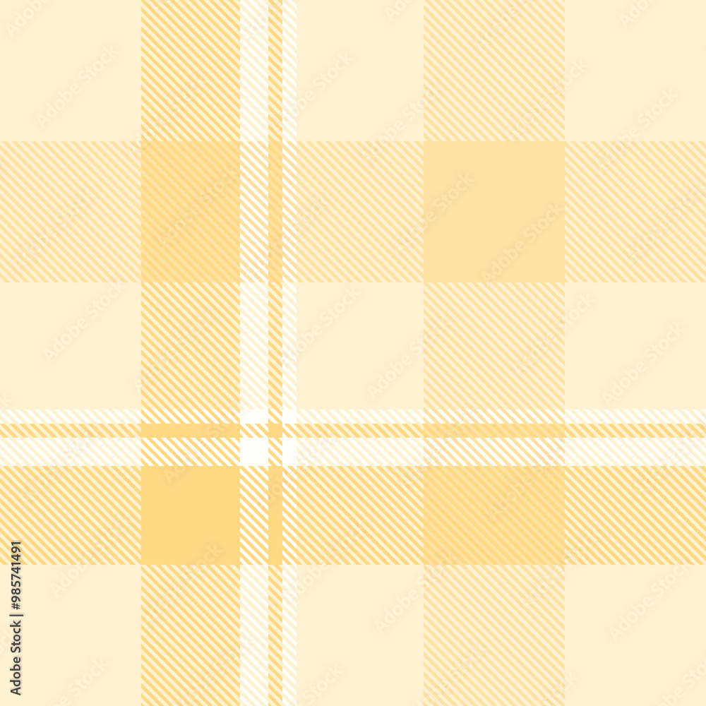 Yellow tartan plaid fabric seamless pattern of check background tartan with a textile fabric plaid texture. Tartan Scotland seamless plaid pattern vector. Retro background fabric. Yellow tartan plaid fabric seamless pattern of check background tartan with a textile fabric plaid texture. Tartan Scotland seamless plaid pattern vector. Retro background fabric.