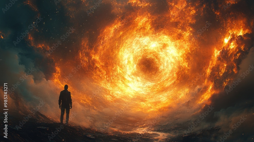 Obraz premium Contemplative 2D Illustration Reflecting on Eschatology and the End Times for Thoughtful Projects