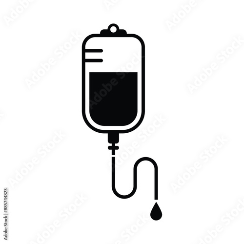 Intravenous bag symbol and clip art design on white background