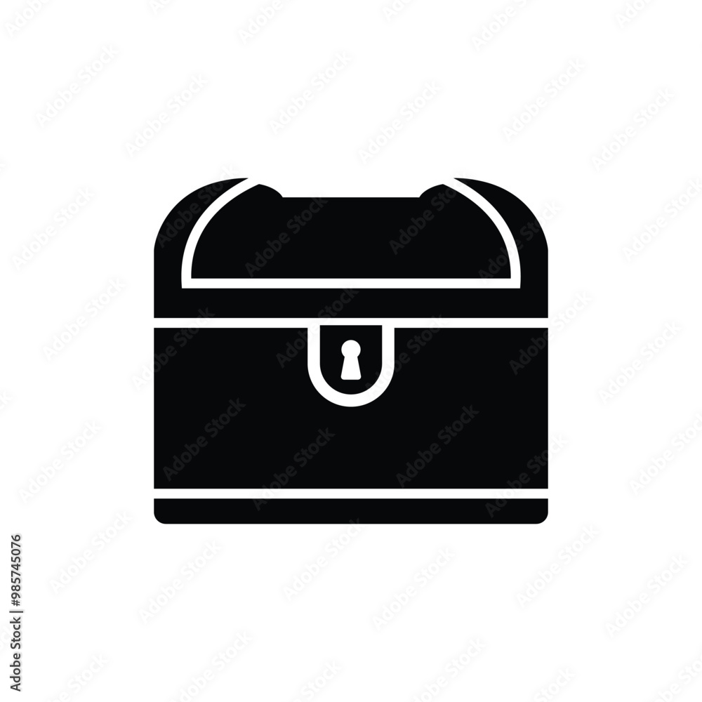 Treasure chest black and white flat vector icon design. Treasure chest symbol design and clip art Treasure chest black and white flat vector icon design. Treasure chest symbol design and clip art