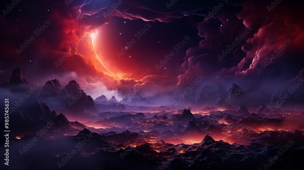 Fototapeta premium Space abstract background.