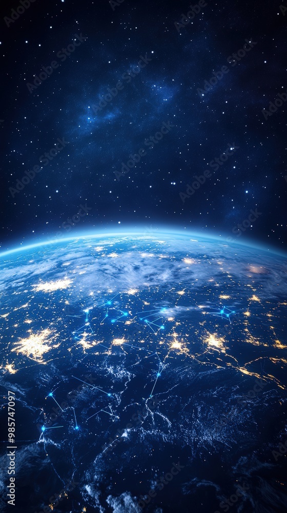 Obraz premium Global network planet Earth concept World map point Global network cryptocurrency commerce