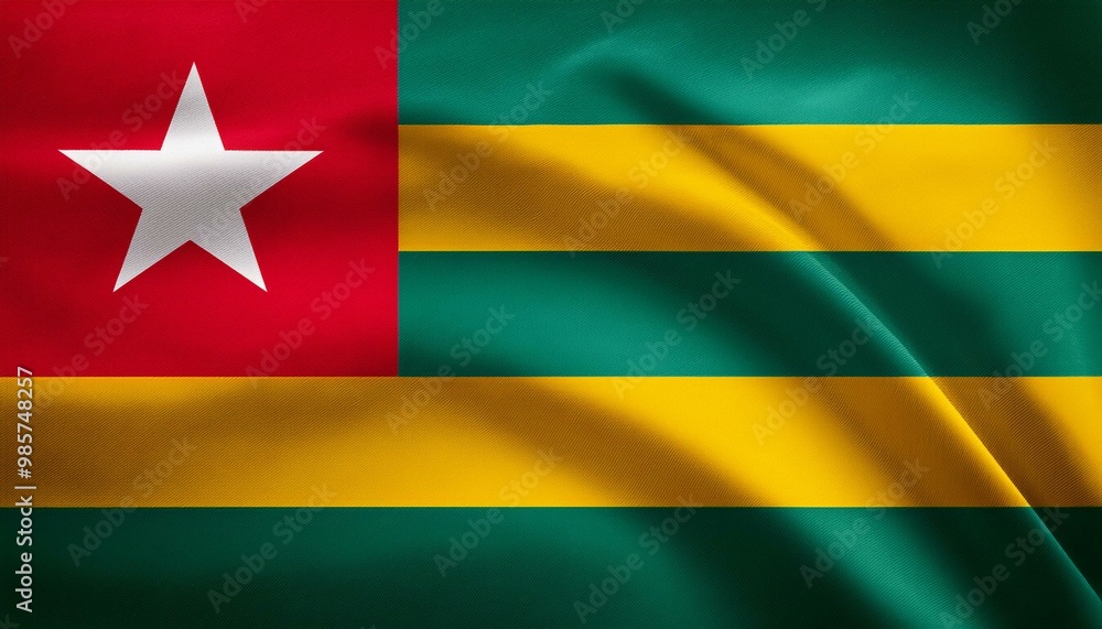 トーゴの国旗(waving national flag of Togo.)
トーゴの国旗(waving national flag of Togo.)