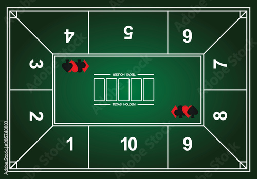 Texas holdem poker mat. vector illustration