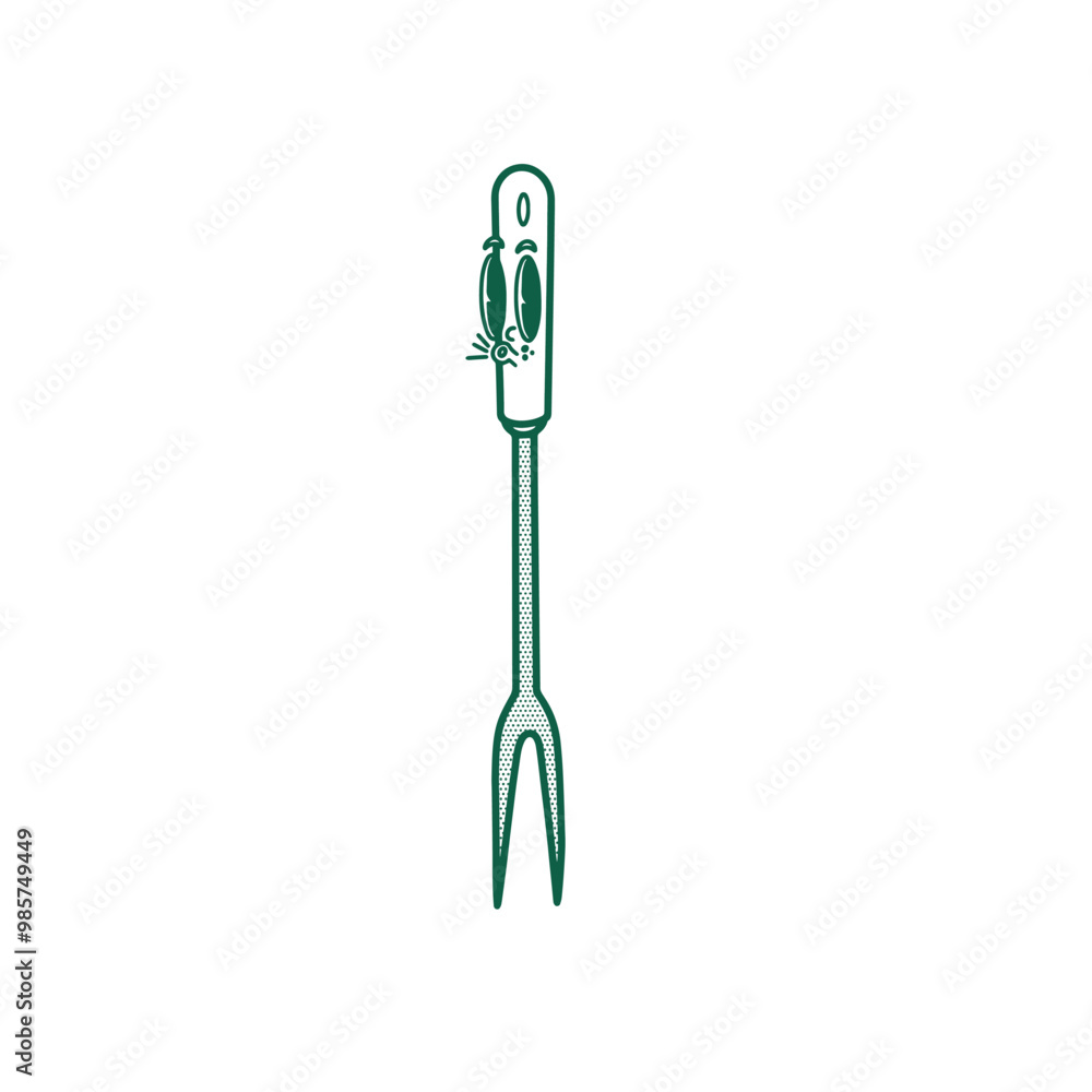 Fork bbq character illustration Fork bbq character illustration