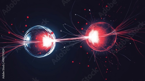 Diagram of Coulomb law with two charged particles repelling and attracting each other.