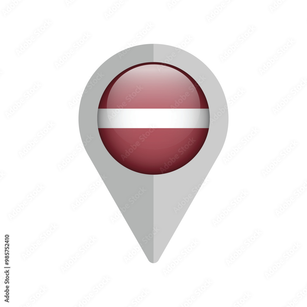 Pin map flag of Latvia isolated on white vector Pin map flag of Latvia isolated on white vector