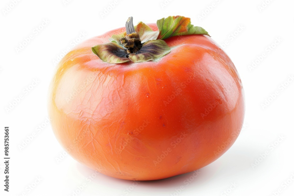 A fresh persimmon isolated on white A fresh persimmon isolated on white