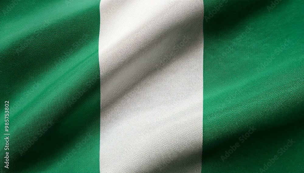 Obraz premium ナイジェリアの国旗(waving national flag of Nigeria.)