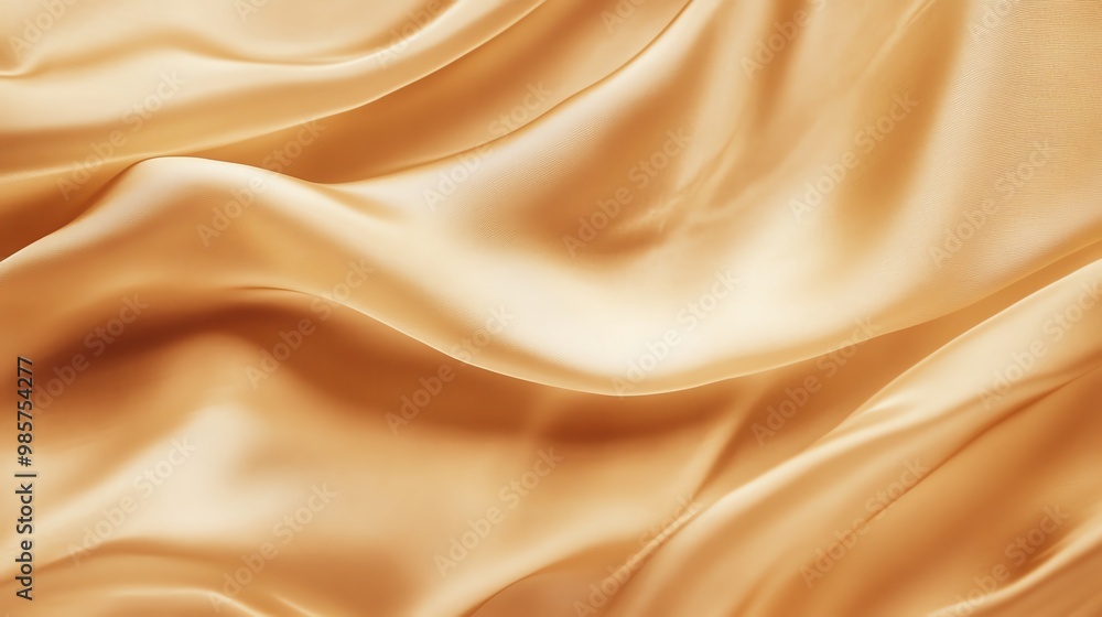 Soft golden silk fabric with elegant waves, perfect for backgrounds, fashion designs, or luxurious decor. Soft golden silk fabric with elegant waves, perfect for backgrounds, fashion designs, or luxurious decor.