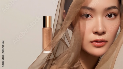 Radiant Beauty and Skincare Product Mockups with Diverse Models photo