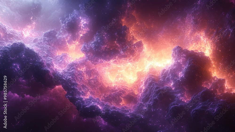 Fototapeta premium Dynamic Dark Purple Energy Explosion for 2D Game Effects