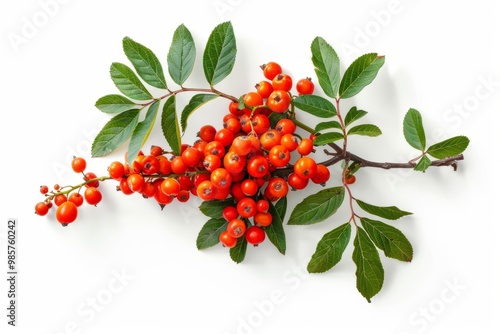 A fresh rowanberry isolated on white photo