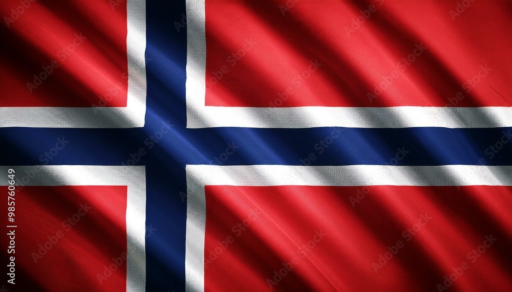 Fototapeta premium ノルウェーの国旗(waving national flag of Norway.) 