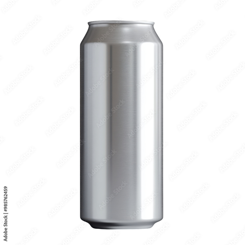 Tall aluminum drink can with space for branding or label design, mockup, png, transparent background. Tall aluminum drink can with space for branding or label design, mockup, png, transparent background.