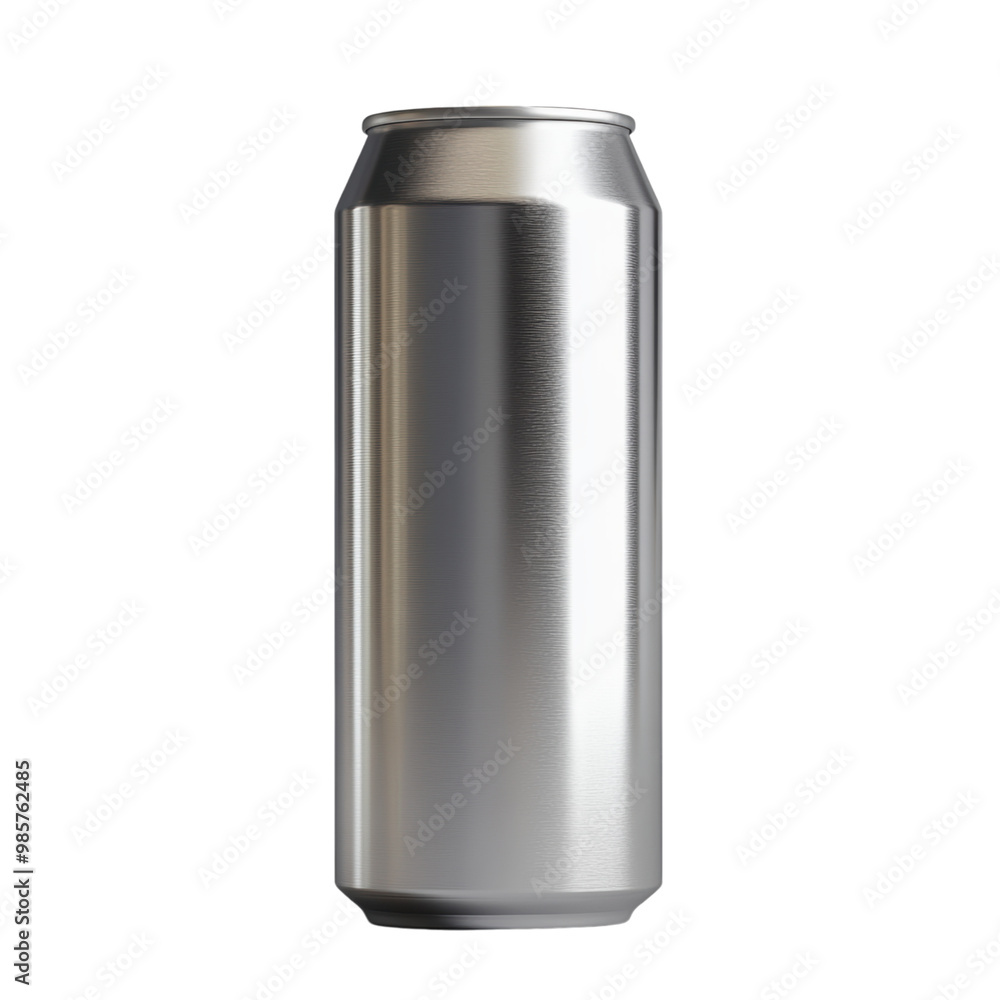 Tall aluminum drink can with space for branding or label design, mockup, png, transparent background. Tall aluminum drink can with space for branding or label design, mockup, png, transparent background.